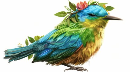 Fototapeta premium A colorful bird with vibrant plumage, showcasing nature's beauty..jpeg