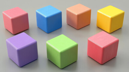 Obraz premium The idea of cubes. 3D illustration of cubes.