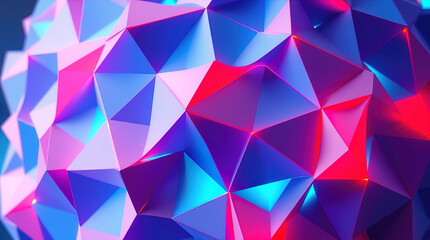 Obraz premium An abstract digital artwork, a complex network of interconnected dark and bright triangular shapes forming a complex three-dimensional structure.