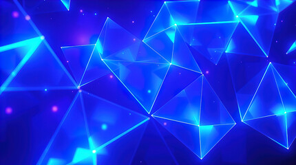 An abstract digital artwork, a complex network of interconnected dark and bright triangular shapes forming a complex three-dimensional structure.