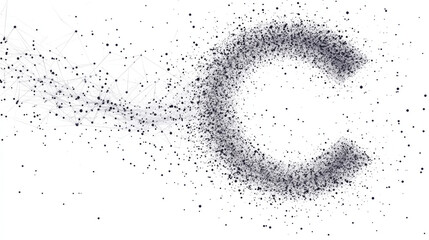 Vector logo letter C. Letter C with round holes.