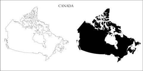 Canada Blank Map, Canada Map Outline Vector Images
