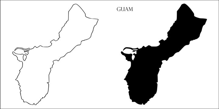 Guam Blank Map, Guam Map Outline Vector Images
