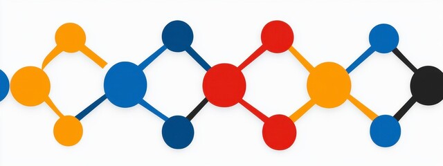 Colorful abstract illustration of interconnected circular shapes representing teamwork and collaboration.