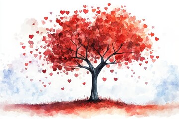 Fototapeta premium a love tree with heart-shaped leaves for Valentine's Day
