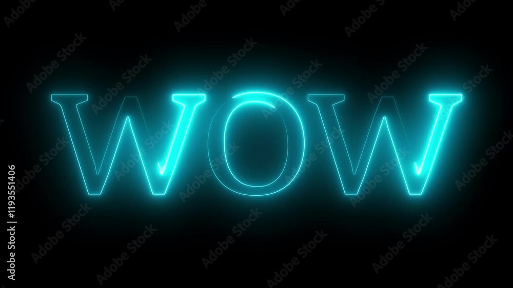 Poster isolated colorful neon symbol shape sign text wow. bright multicolor glow numerals new year flicker 