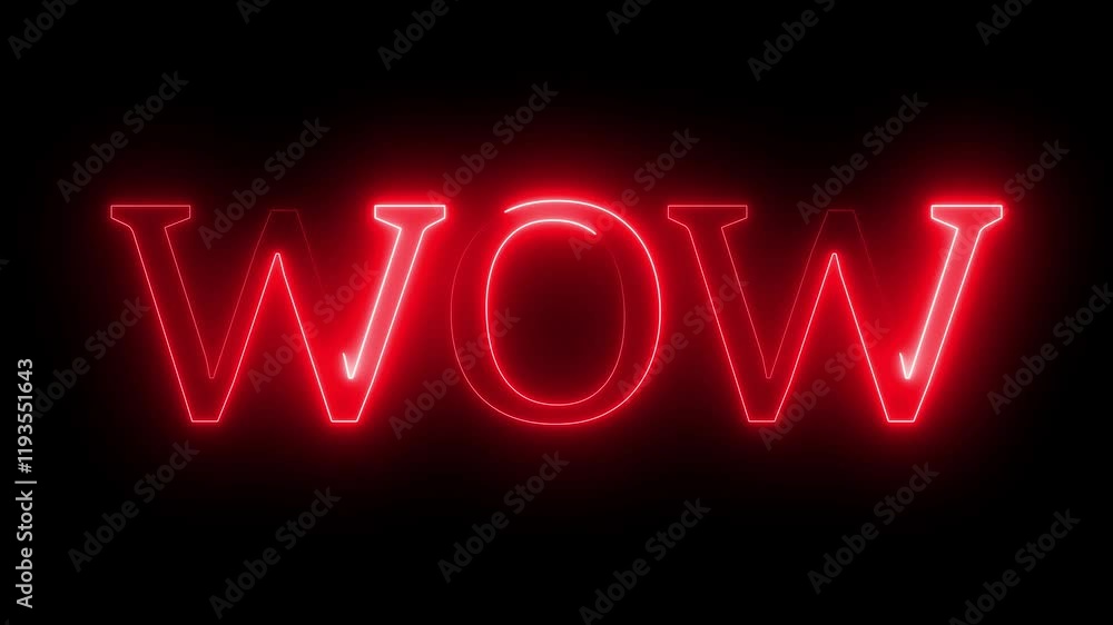 Poster isolated colorful neon symbol shape sign text wow. bright multicolor glow numerals new year flicker 