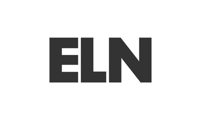 ELN logo design template with strong and modern bold text. Initial based vector logotype featuring simple and minimal typography. Trendy company identity.