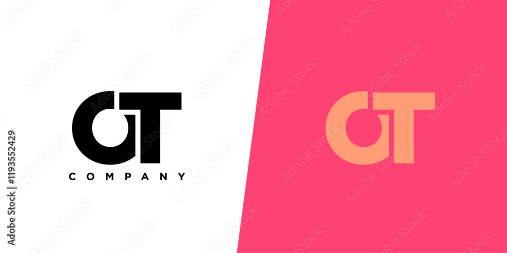 Poster letter o and t, ot logo design template. minimal monogram initial based logotype.