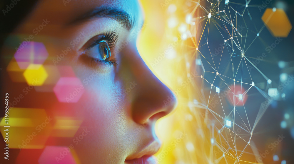Poster a hologram tv. a high-definition tv made of polygons, triangles of dots and lines. 4k tv low-poly co