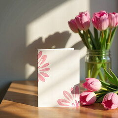 Space for Mother's Day wishes. Mother's Day floral design. Creative Mother's Day card layout. Mother's Day greeting design