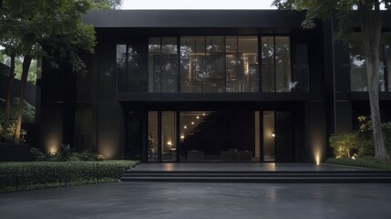 Obraz premium Modern Dark House Exterior Design