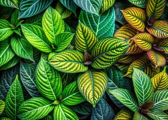Lush Green Leaves: Texture & Shades of Nature - Botanical Stock Photo