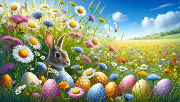 Easter Eggs and Flowers
