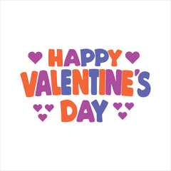 Happy Valentine's Day Typography - Vector Illustration, Line Art, Silhouette, Icon, and Clipart Designs