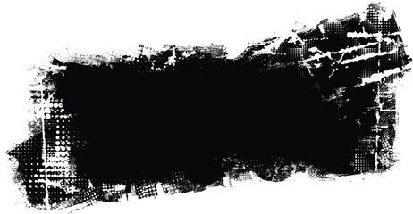 Grunge textured banner with rough edges. Halftone dots texture. Overlay grunge texture . Simply place texture over any object to create grunge effect . Banner with scratched surface for your design. 