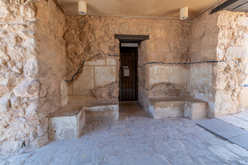The gate you enter the ruins from the cable car area at Masada in the Judean Desert in Israel.
