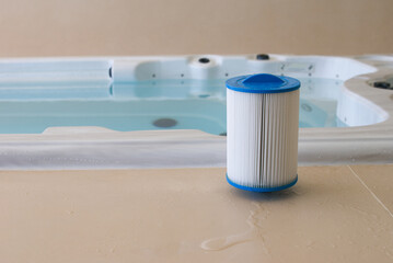 Obraz premium Used Pool Filter by Swim Spa Pool