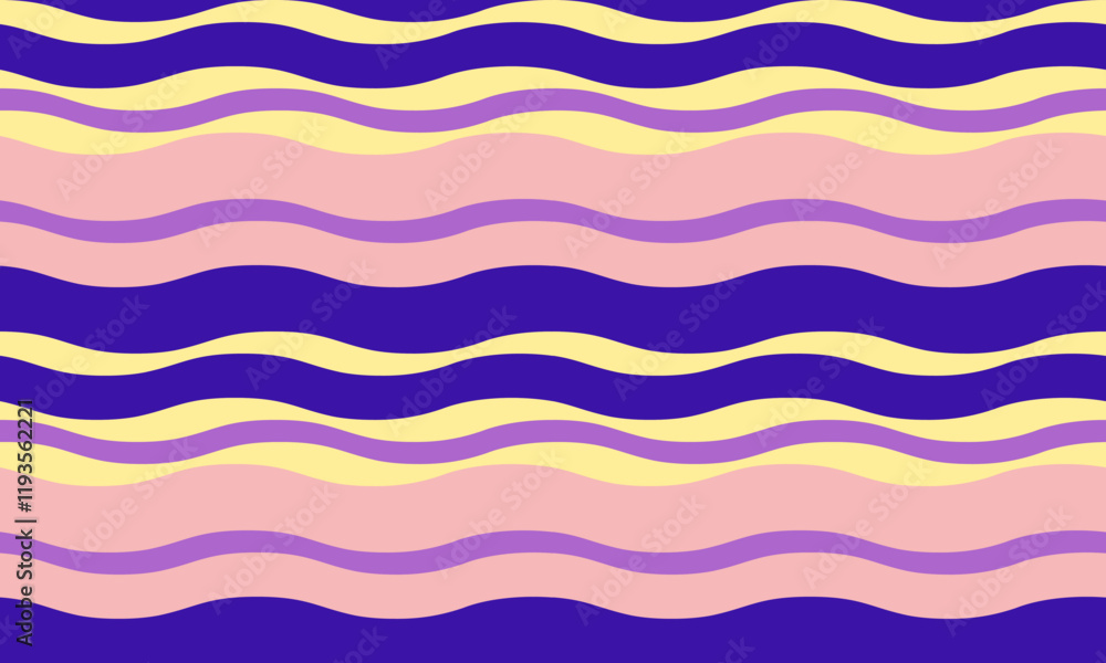 Poster abstract background with wavy stripes in vibrant colors, creating a rippled, liquid effect. smooth c
