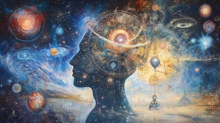 Thought experiments illustrated cosmic order and symbolic representations of philosophical balance and exploration of reality