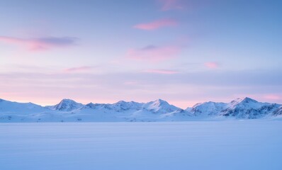 Serene winter landscape at sunset