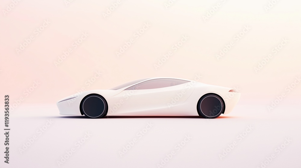 Poster sleek modern car design on soft gradient background with futuristic style and aerodynamic concept fo
