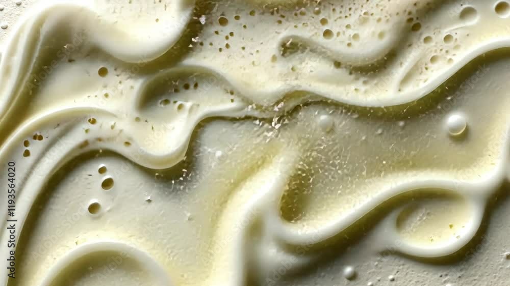 Poster swirls of creamy texture showcasing light and shadow in a close-up perspective of a smooth substance