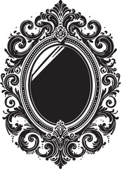 Mirror Frame icon silhouette vector with white background