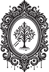 Mirror Frame icon silhouette vector with white background