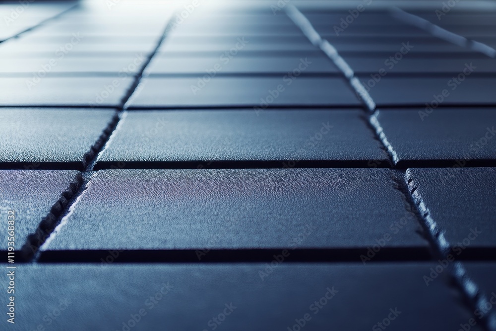 Poster close-up view of textured tiles arranged in a geometric pattern on a modern surface