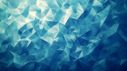 Obraz premium Abstract Blue Geometric Crystalline Triangular Pattern