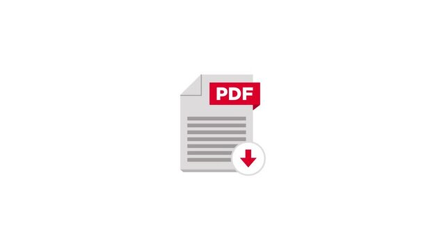 PDF download vector icon. Simple flat pictogram for business, marketing, internet concept. Motion graphics.