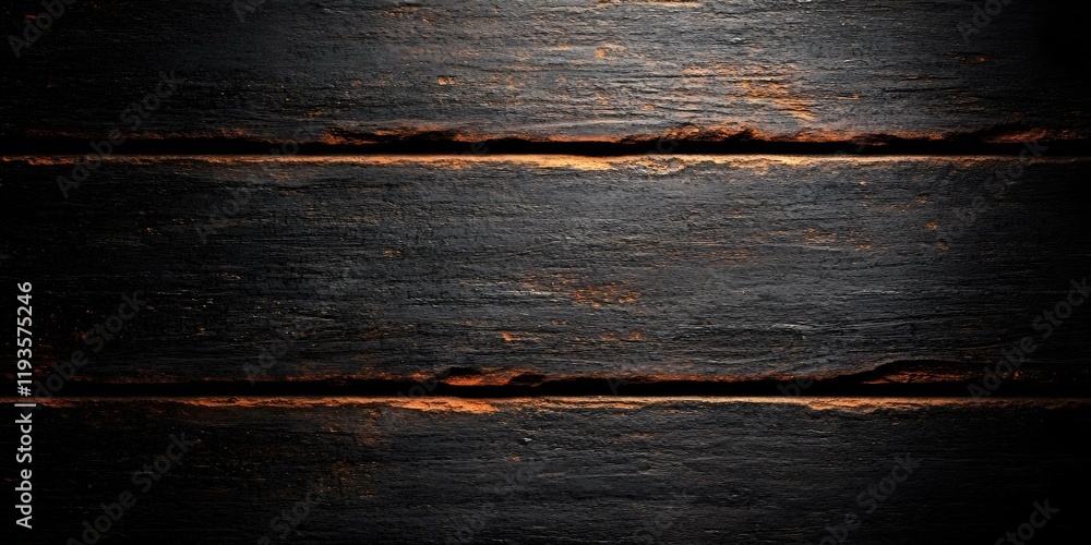 Poster a textured surface of dark wood or material with visible lines and a weathered, rustic appearance. c