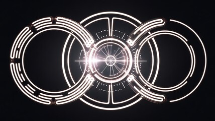 Futuristic Target Focusing Graphic on Black Background