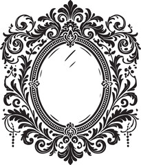 Mirror Frame icon silhouette vector with white background