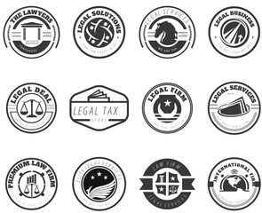 set of Attorney and law logo. Modern design. Abstract style. Vector illustration  logo bundle badge