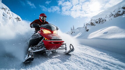 man on a snowmobile