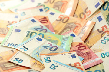 Very big amount of official european currency euro money bills