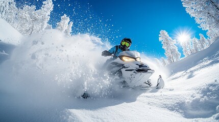 man on a snowmobile