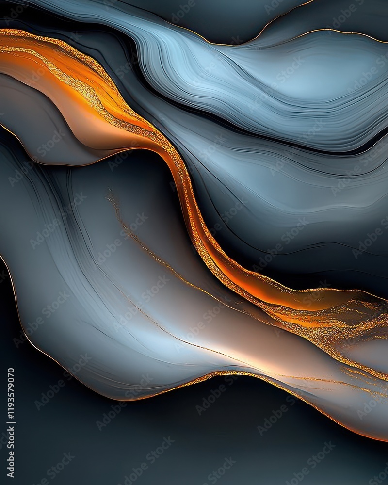Poster fluid marble patterns and textures modern art digital creation abstract environment close-up view ae