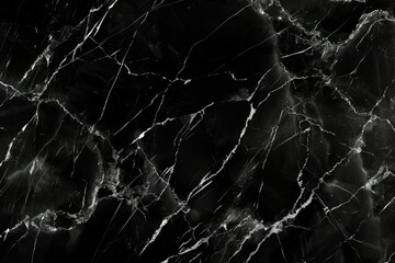 Photo of Deep black marble pattern with white veins. Background texture for backdrops or mapping