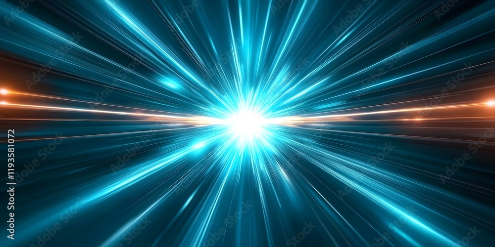 Aufkleber abstract illustration of light rays converging towards a bright central point, creating a sense of d
