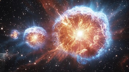 Radiant star formations nebulae gravitational interactions and angular momentum visually represented