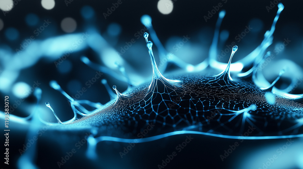 Poster close-up of glowing blue neuron structures, representing the complexity of the human brain and neura