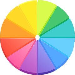 Fototapeta premium A beautifully designed, colorful pie chart featuring five distinct slices, each with its own vibrant color, representing different data segments