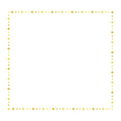 Golden Four Corner Star Square Frame Border