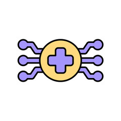 Obraz premium Icon a AI HEALTHCARE, isolated against a clean background.