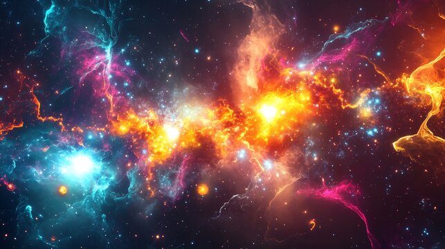 Supernova explosions emitting cosmic phenomena light waves vivid highcontrast colors