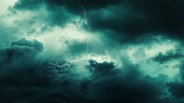 Dark storm clouds gathering over the horizon during the late afternoon sky
