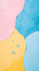 Background in yellow, blue and pink tones in anime aesthetics